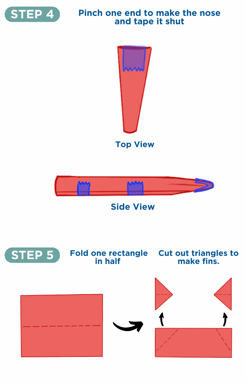 Paper Rocket instruction manual, page 2 of 3